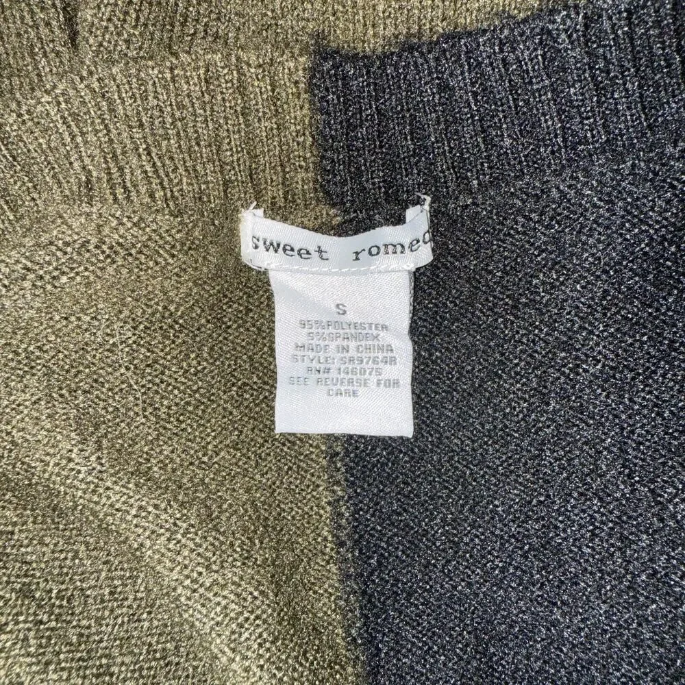 Sweet Romeo Sweater Women’s Small Color Block 2 Colors V-neck Soft NWOT *